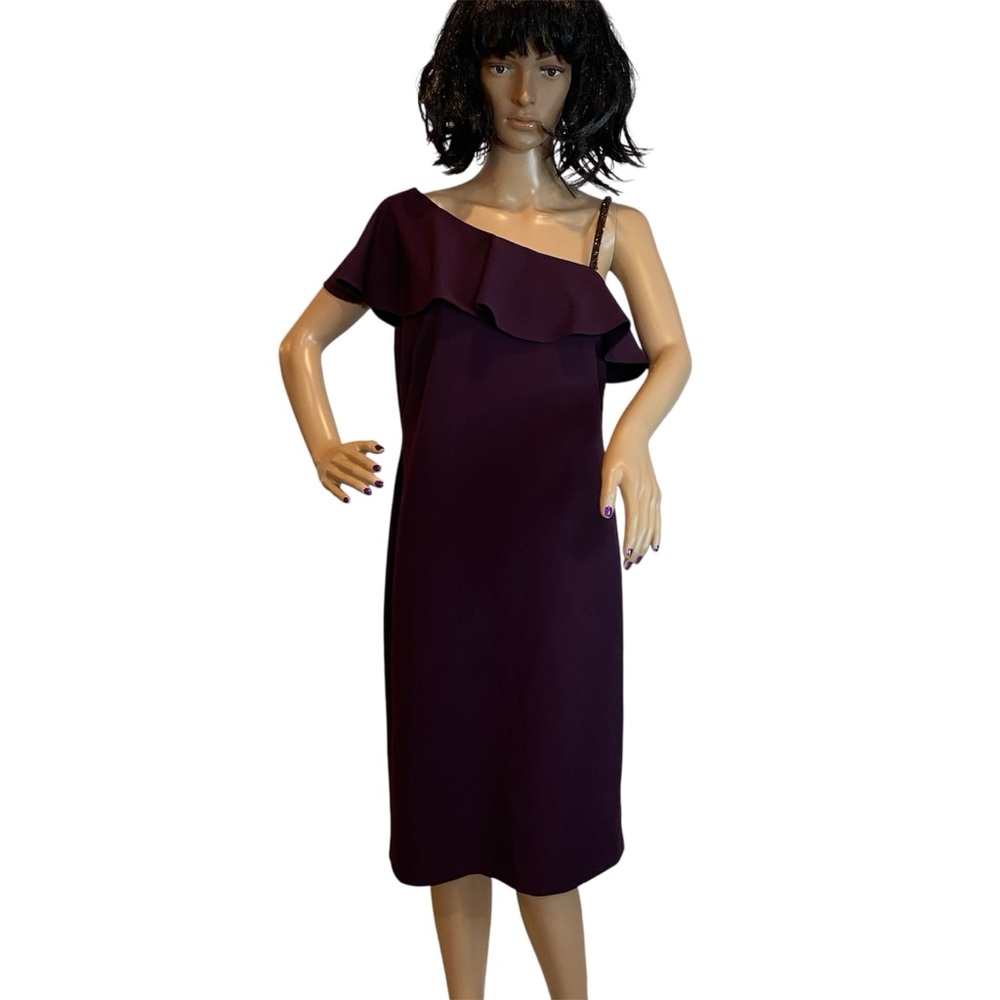 Lauren Ralph Lauren Flutter Sleeve Asymmetrical Neckline After 5 Dress Sz 10 NWT